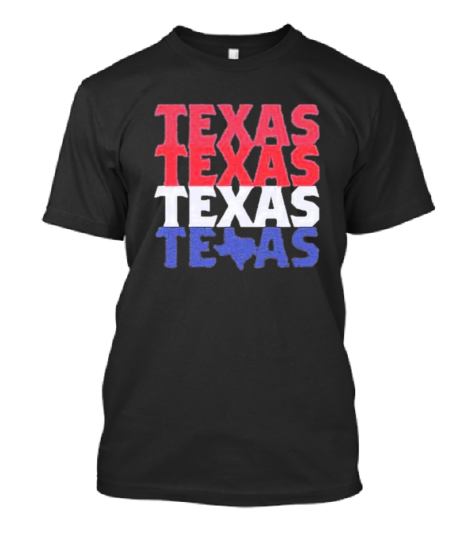 Texas Texas Texas Texas Map Red White Blue T-Shirt