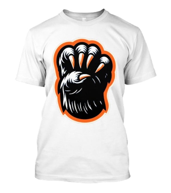 The Claw Foot Horror Paws Black Orange T-Shirt