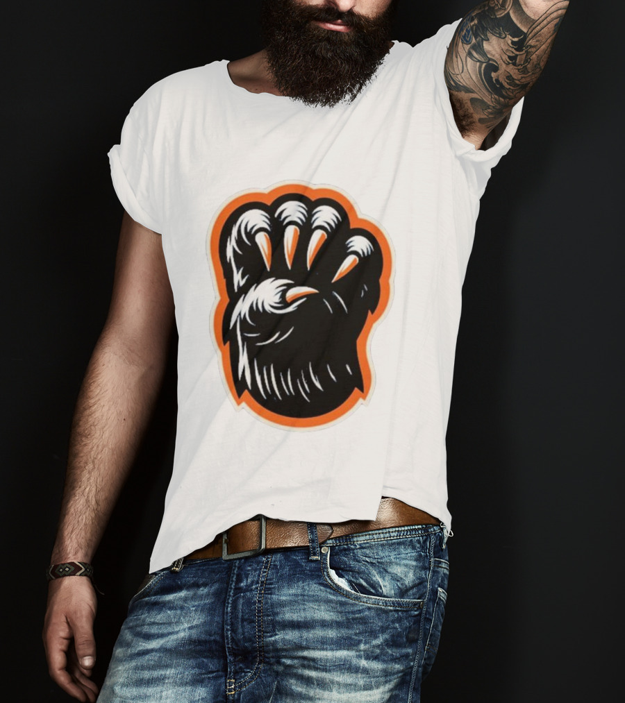 The Claw Foot Horror Paws Black Orange T-Shirt