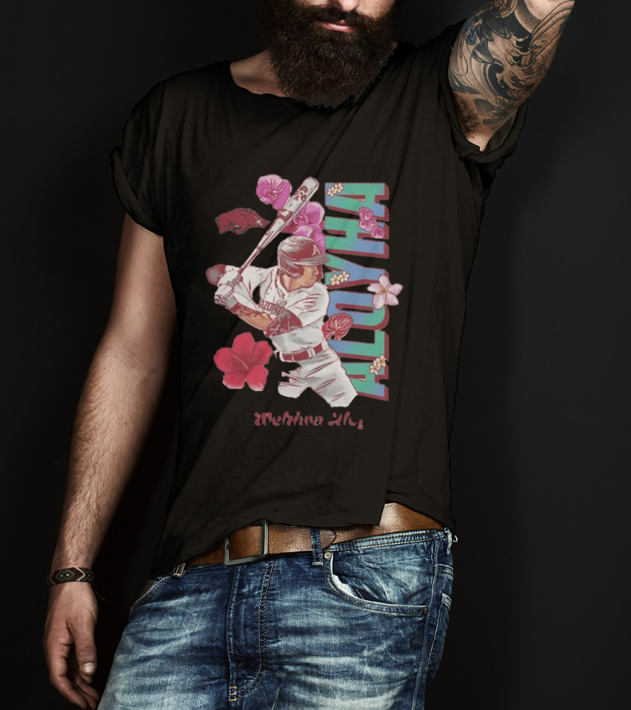 Wehiwa Aloyha Aloy Arkansas Baseball Flowers T-Shirt