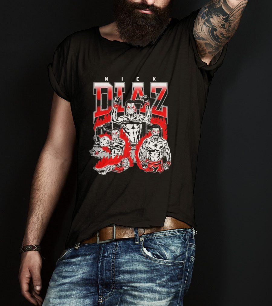 Nick Diaz Skull Fighters MMA Concept T-Shirt
