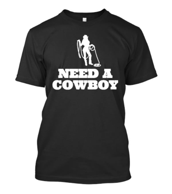 Ellesong Need A Cowboy Western Silhouette Rope T-Shirt