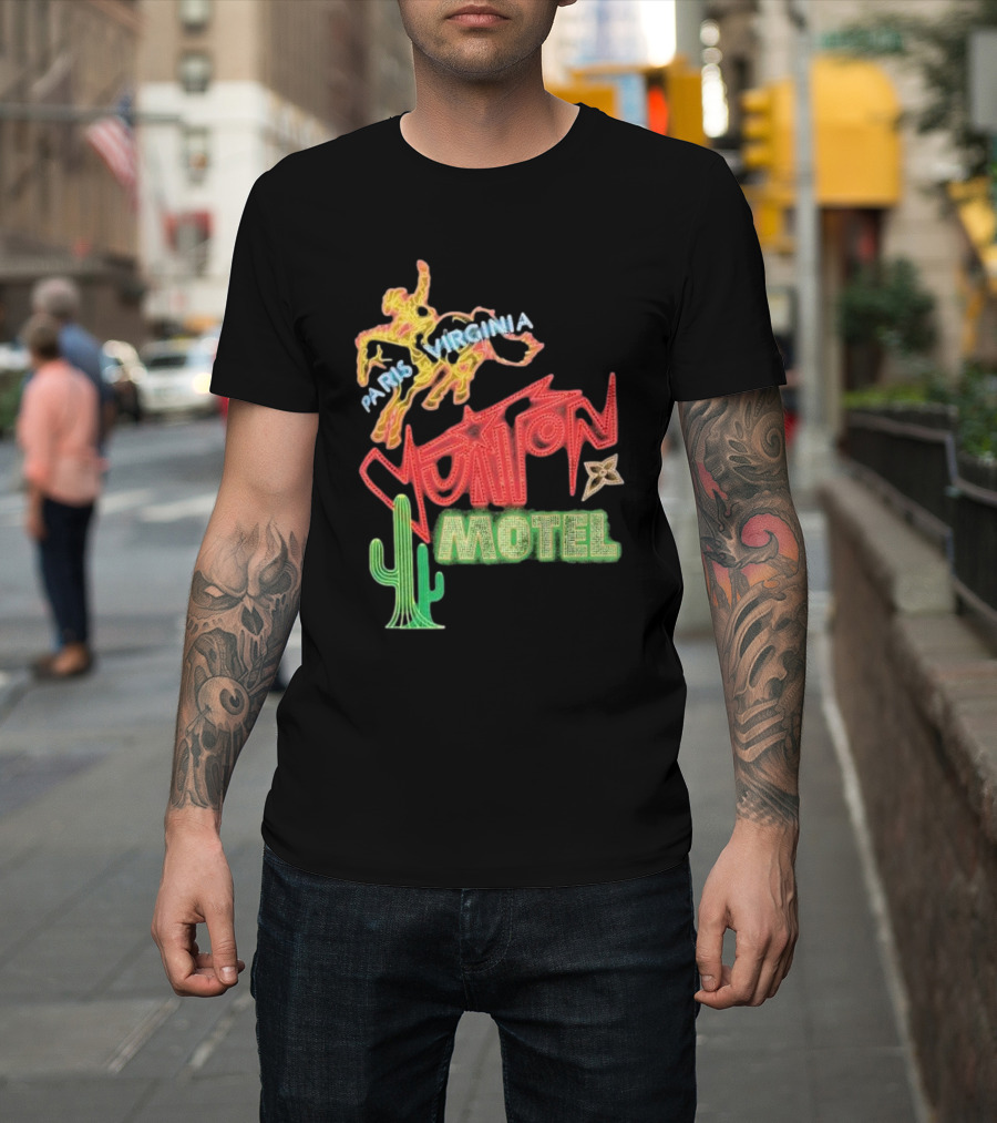 Paris Virginia Vuitton Motel Neon Cactus Cowboy Retro Sign T-Shirt