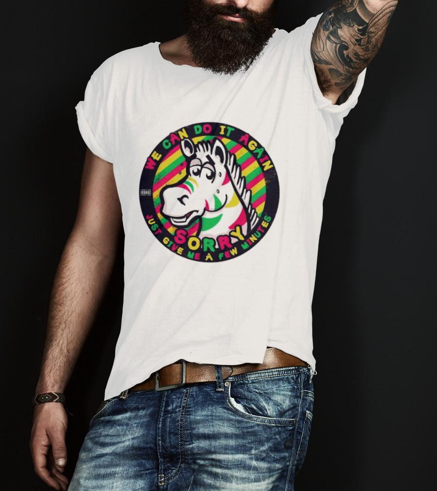 We Can Do It Again Sorry Just Give Me A Few Minutes Rainbow Zebra T-Shirt