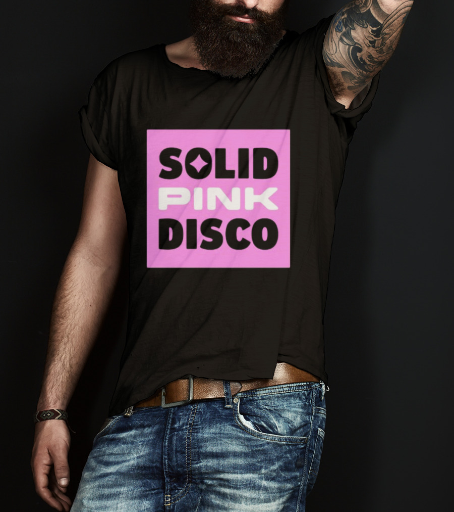 SOLID PINK DISCO Starburst Retro Block T-Shirt