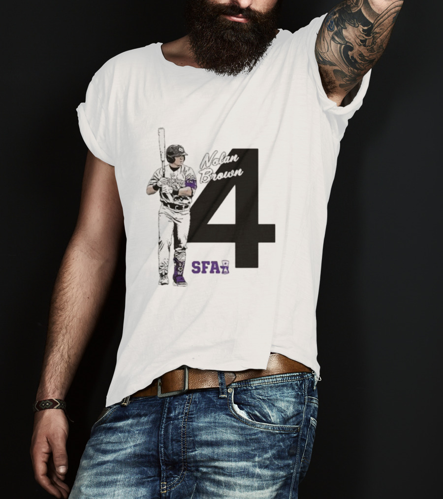 Nolan Brown 4 SFA Baseball Player T-Shirt