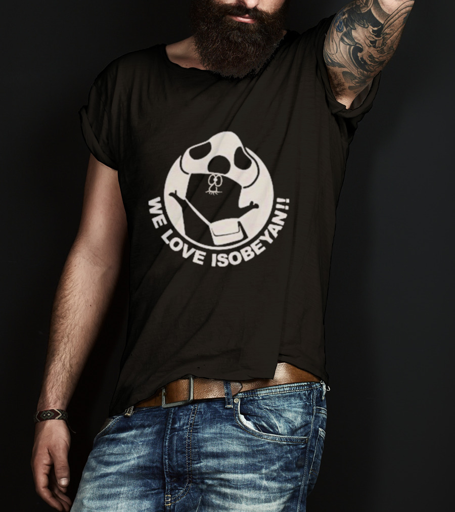 WE LOVE ISOBEYAN Cartoon Mole Character In White Circle T-Shirt