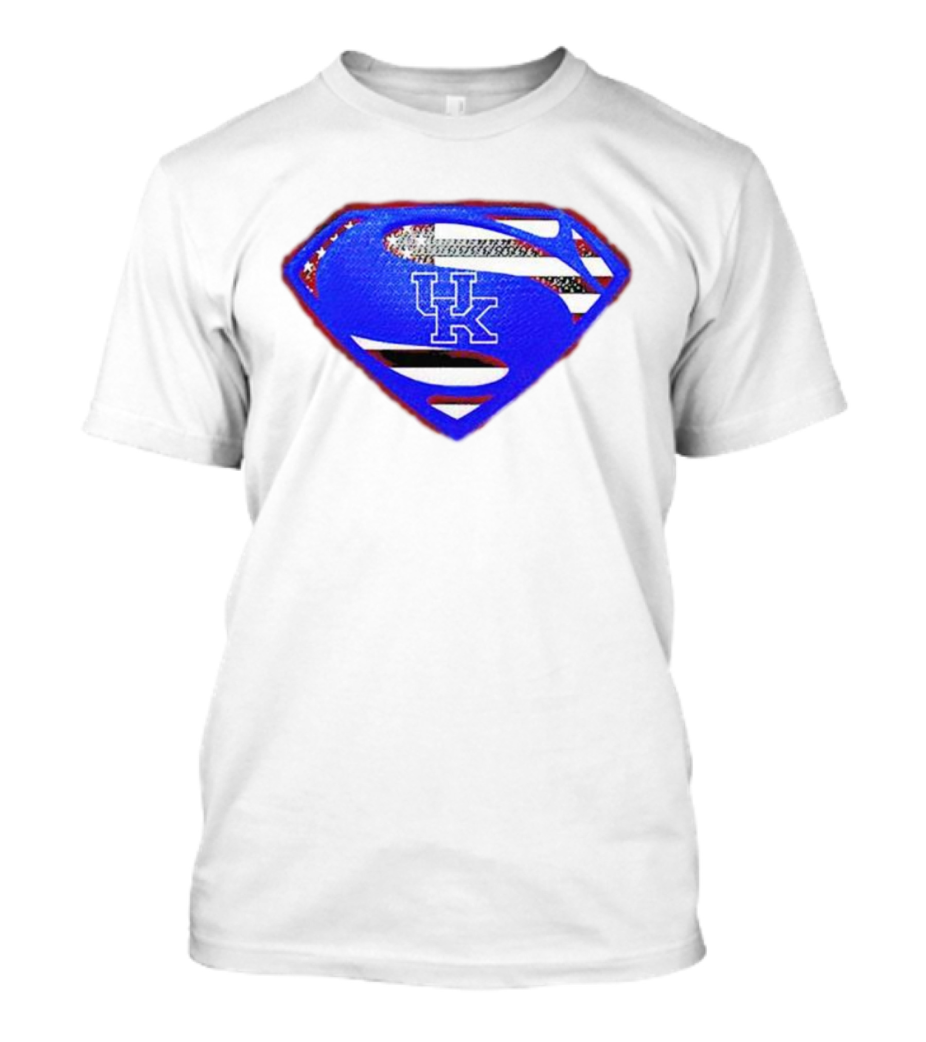 Kentucky Wildcats Logo USA Flag Superman Shield T-Shirt