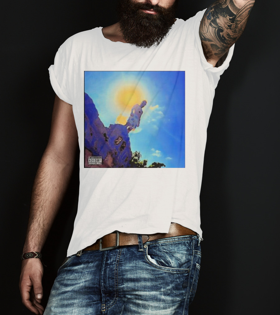 Wagmi Music Images Figure On Cliff With Sun And Clouds Cover T-Shirt