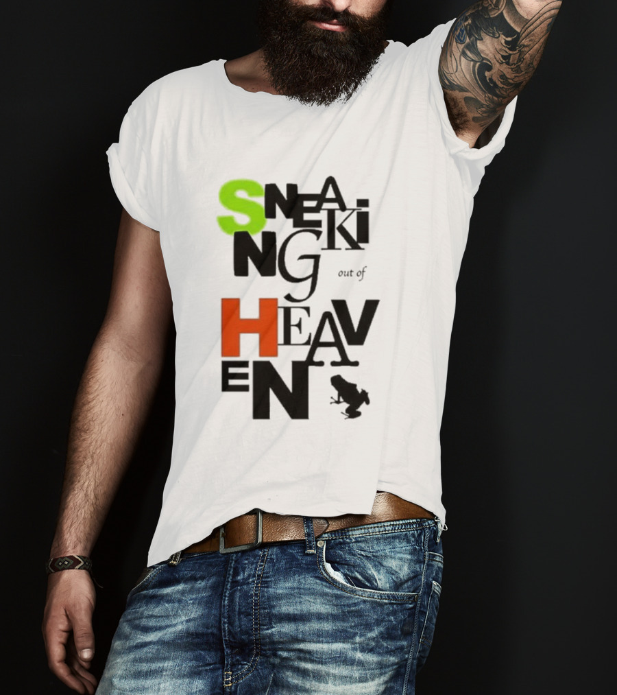 Sneaking Out Of Heaven Frog In Neon And Orange Letters T-Shirt