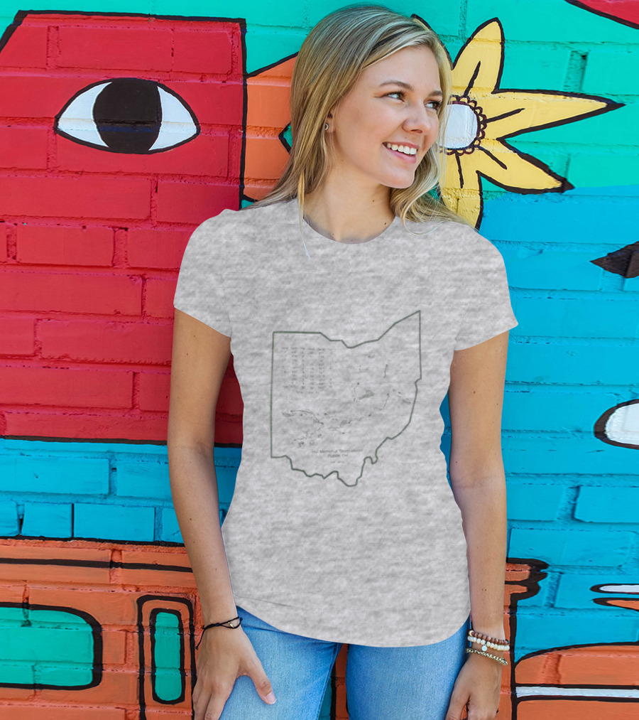 Abercrombie And Fitch Memorial Tournament Ohio State Map Outline T-Shirt