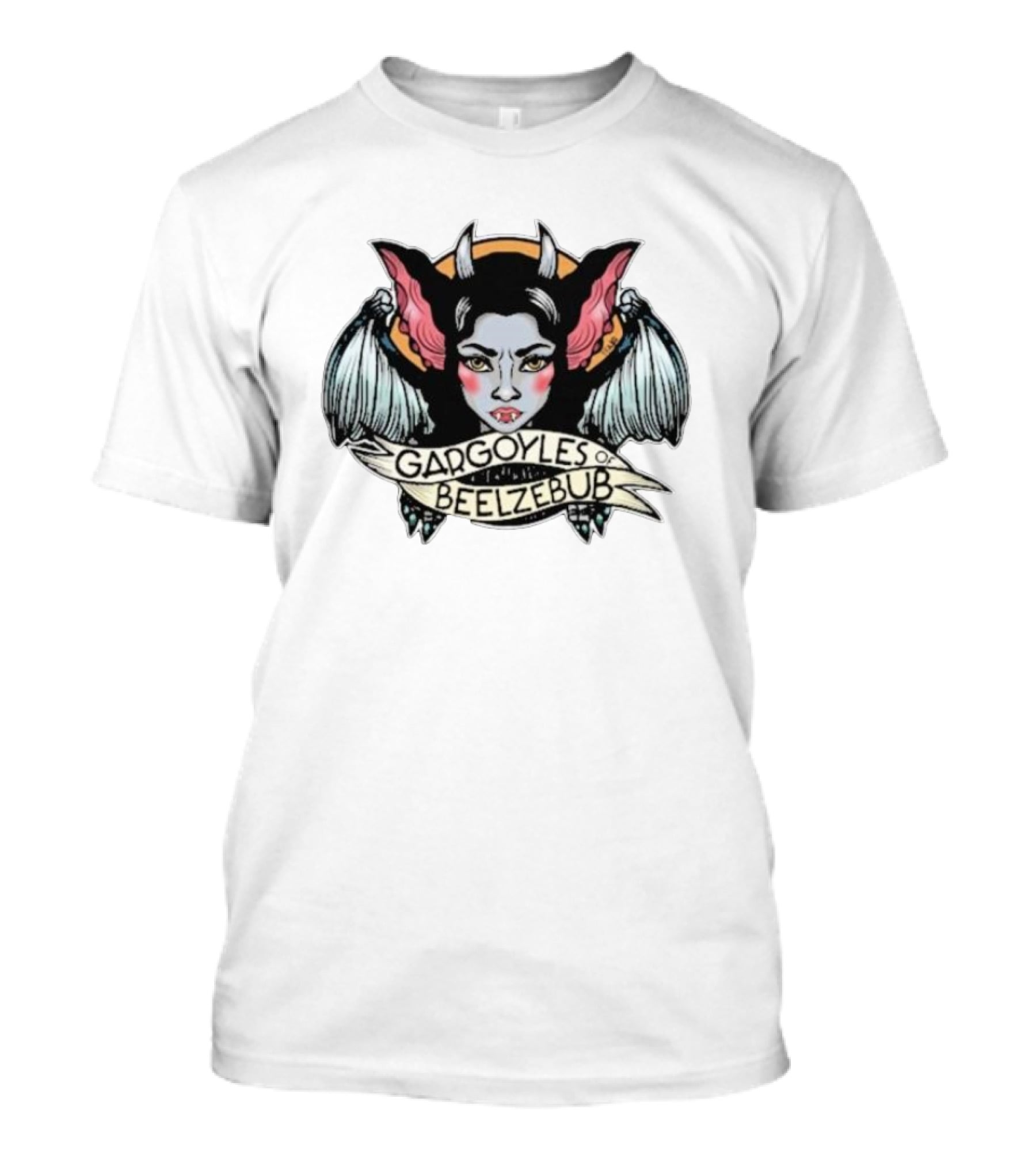 Gargoyles Of Beelzebub Gothic Demon Woman With Wings And Horns T-Shirt