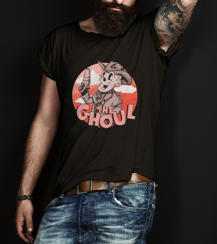 The Ghoul Rubber Hose Style Cowboy Character With Gun In Hand T-Shirt