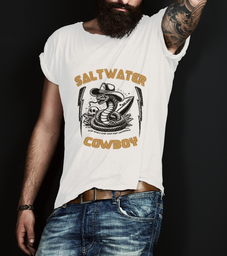 Saltwater Cowboy Surf World Surf Shop Fort Lauderdale T-Shirt
