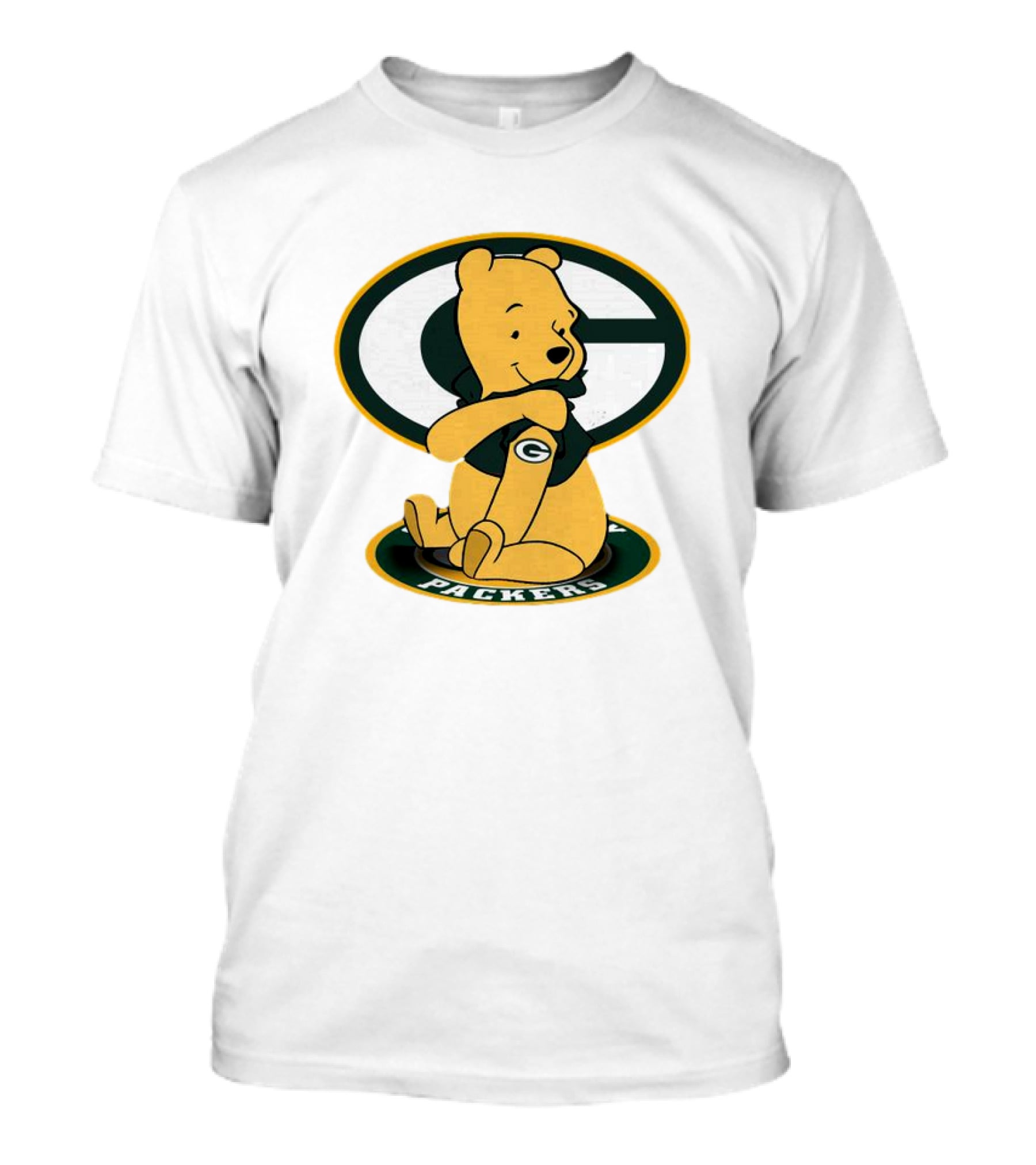Pooh Green Bay Packers Logo Tattoo T-Shirt