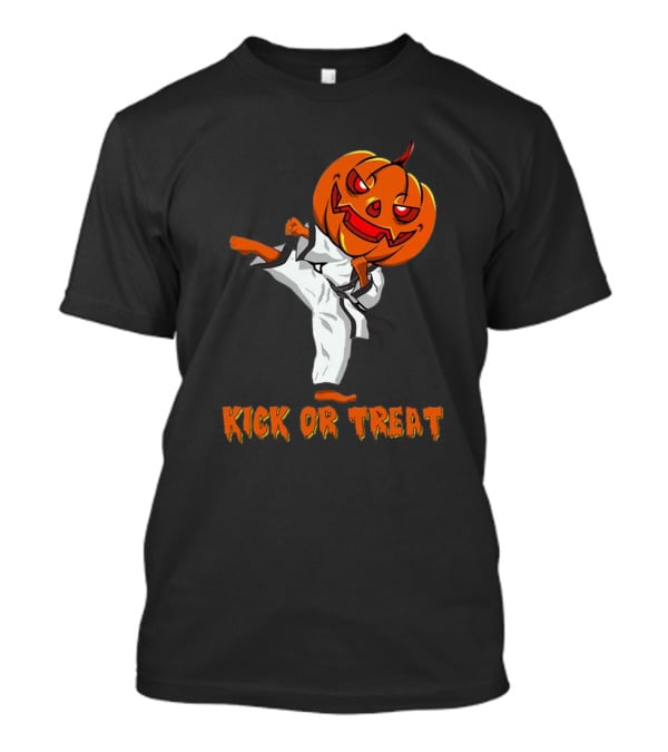 Kick Or Treat Taekwondo Pumpkin Halloween T-Shirt