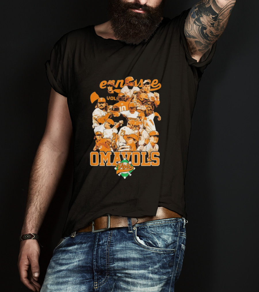 Tennessee Volunteers Omavols Baseball Players Collage T-Shirt