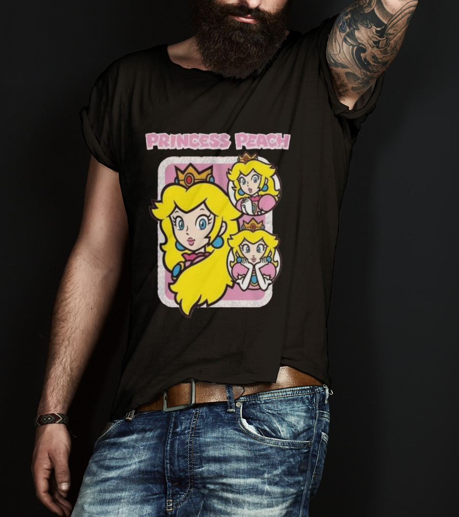Princess Peach Glitter Super Mario T-Shirt
