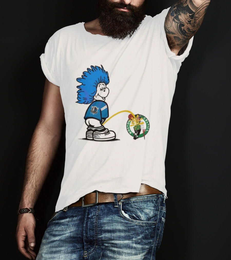 Dr Seuss Thing One Dallas Mavericks Urine On Boston Celtics T-Shirt