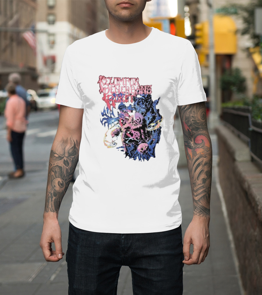 Kelompok Penerbang Roket Space Rage Psychedelic Monster T-Shirt