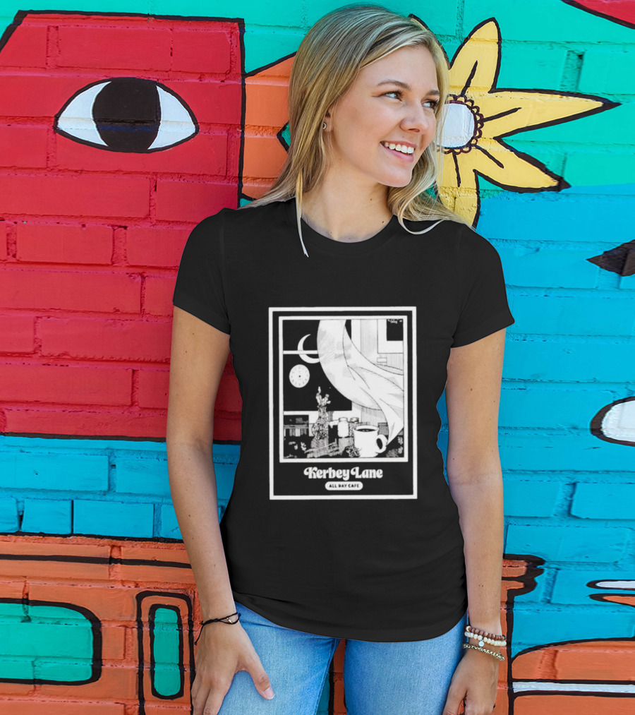 Kerbey Lane All Day Cafe Night Window Scene T-Shirt