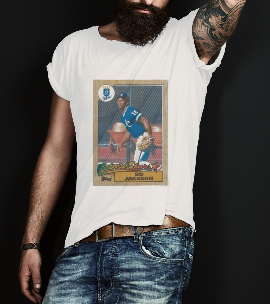 1987 Topps Royals Future Stars Bo Jackson Baseball Card T-Shirt