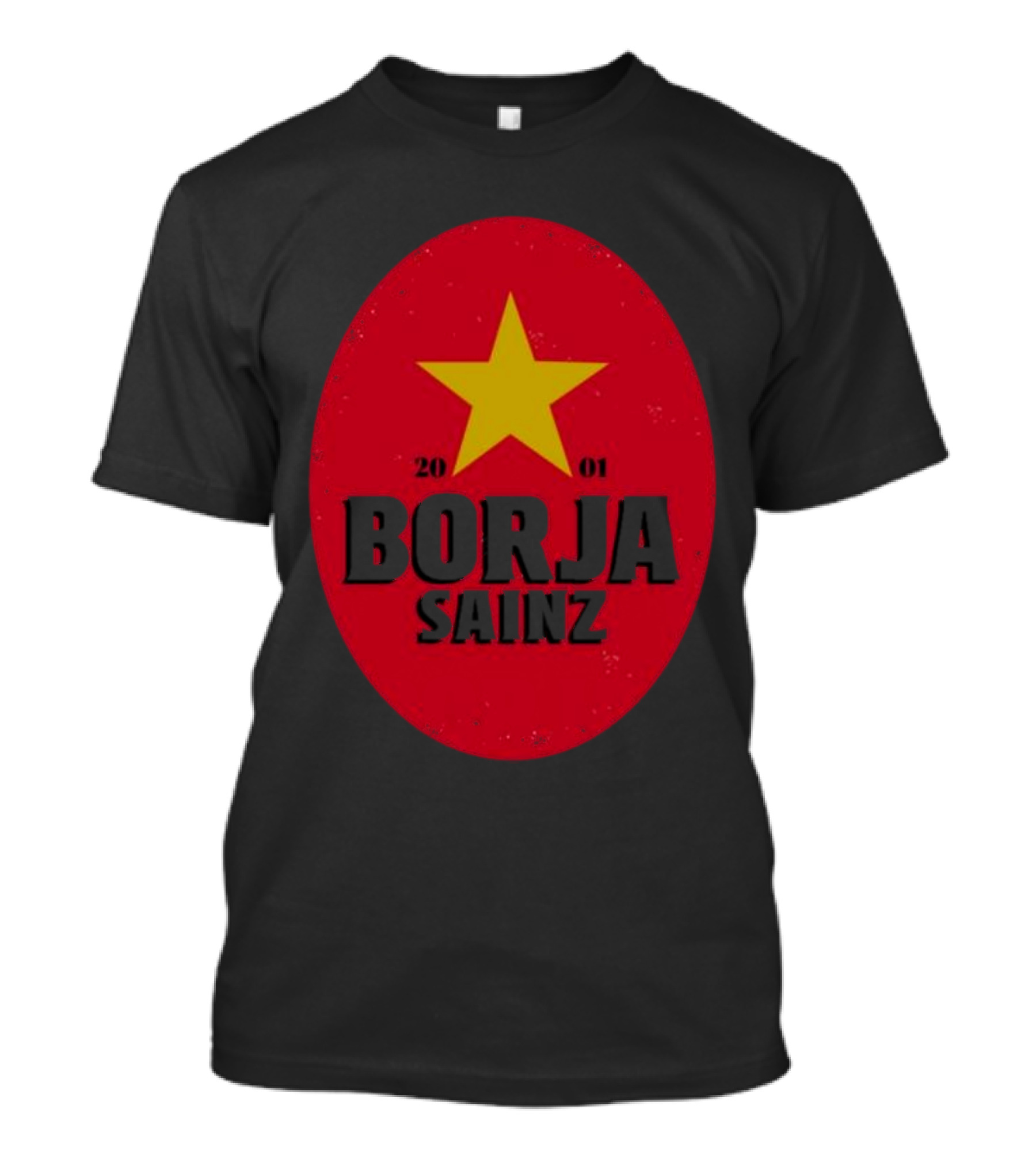Borja Sainz 2001 Red Oval Yellow Star T-Shirt