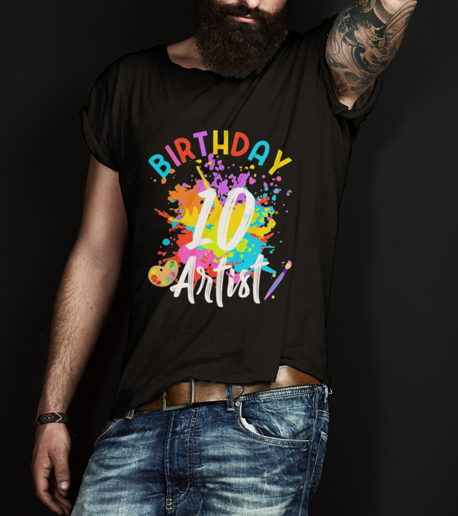 Birthday 10 Artist Painting Party T-Shirt