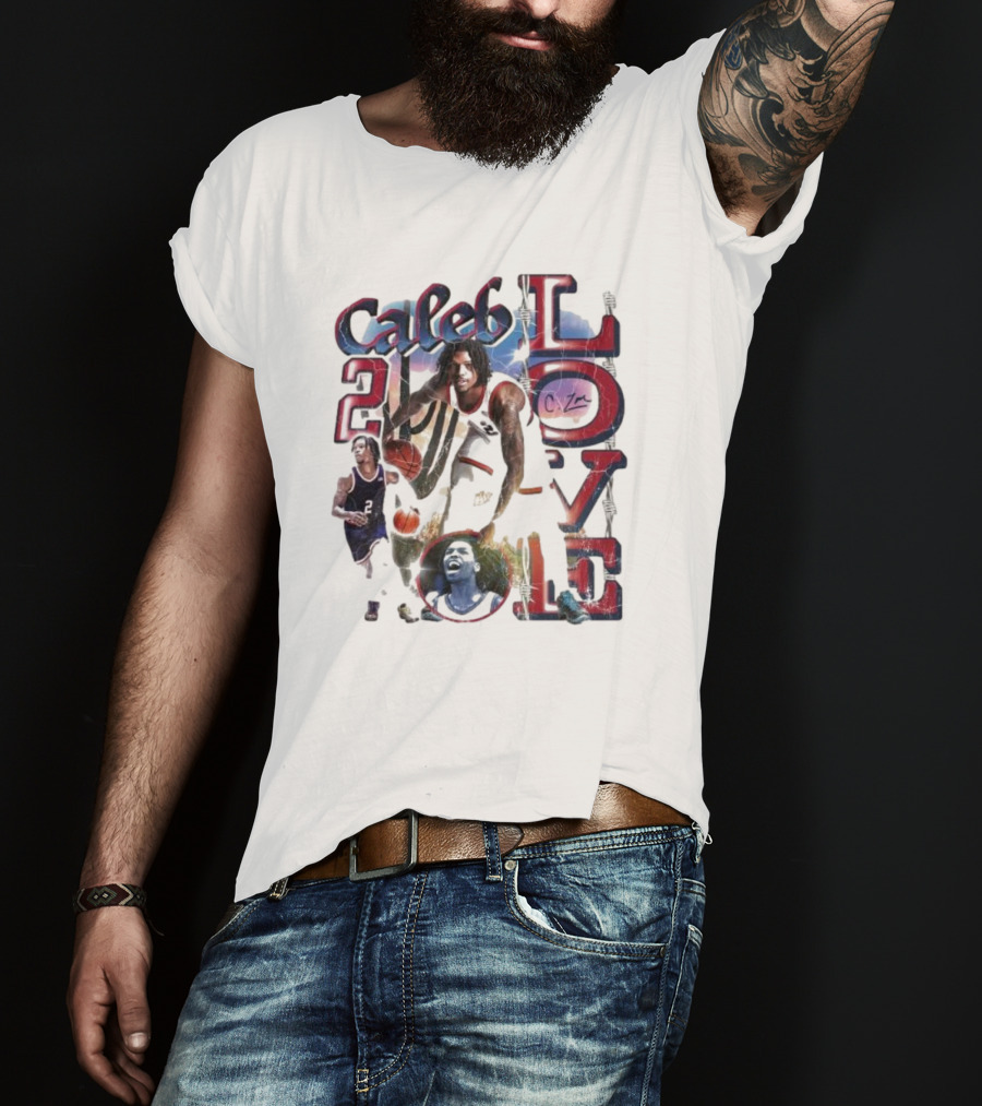 Caleb Love 2 Basketball Signature Jersey Dunk Champion Image T-Shirt