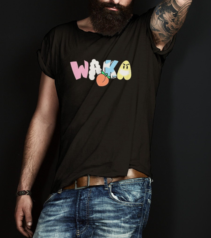 Willito Waka Kulo Y Tetas Peach Emoji Playful Text T-Shirt