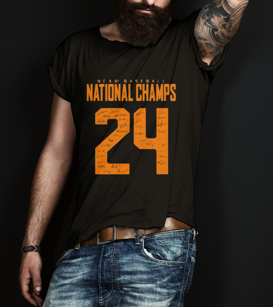 NCAA Baseball National Champs 24 Tennessee Volunteers Signature T-Shirt