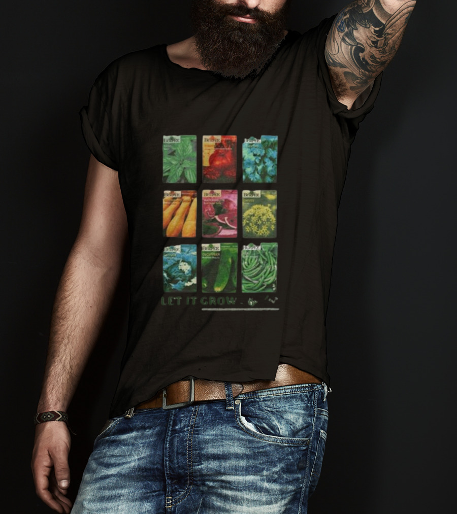 Let It Grow Veggie Seed Packets Garden Rage On T-Shirt