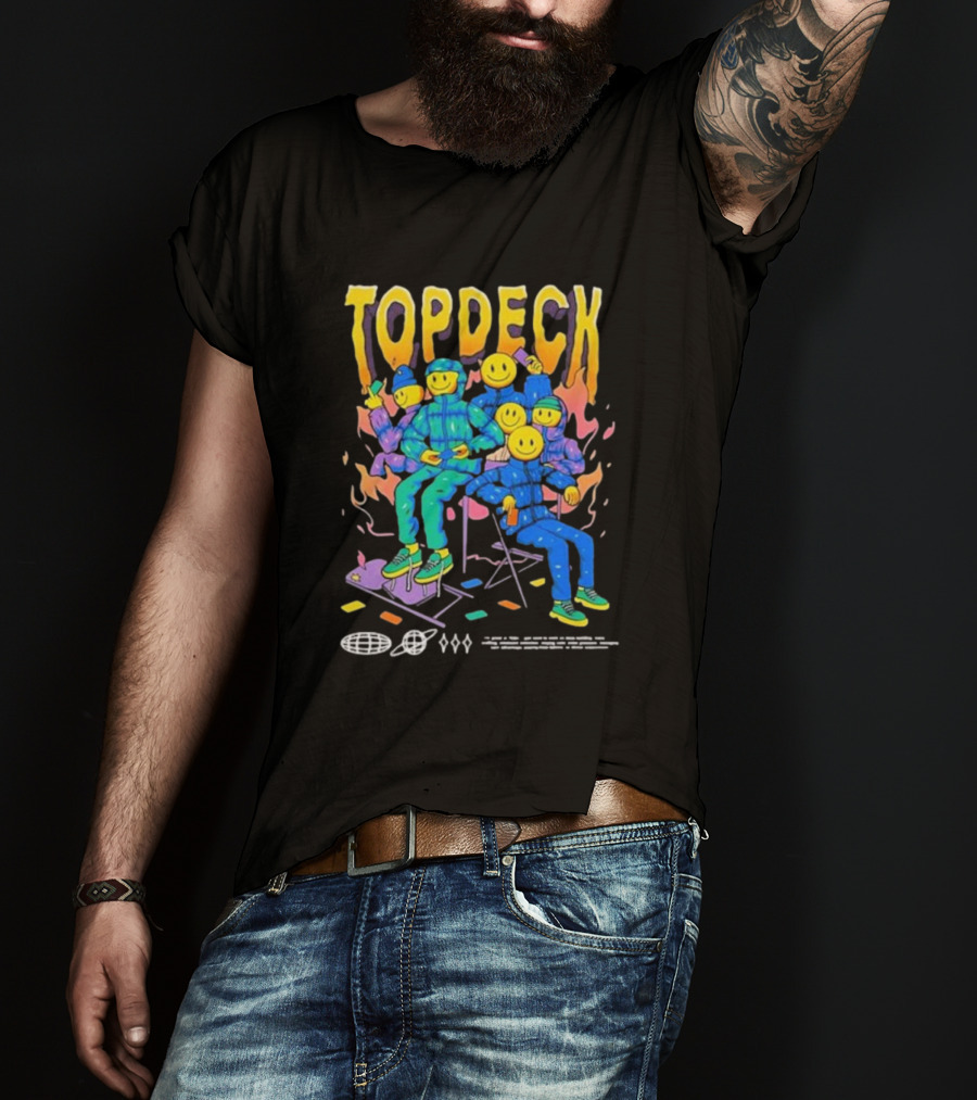 TOPDECK Smiley Squad Vibrant Characters With Musical Vibes T-Shirt