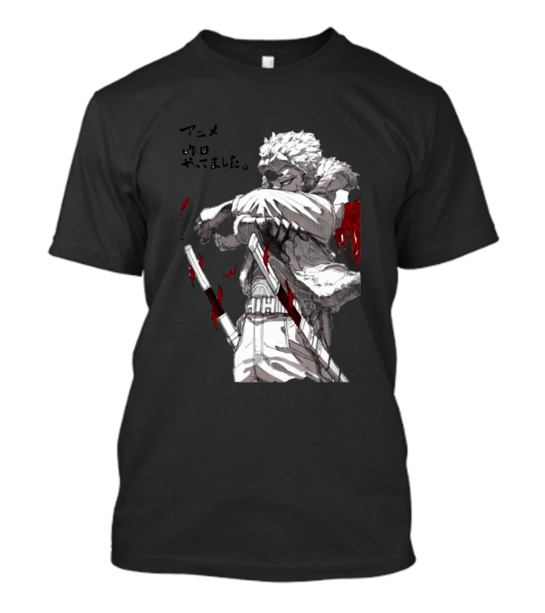 The My Hero Academia Anime Hawks With Swords And Japanese Text T-Shirt