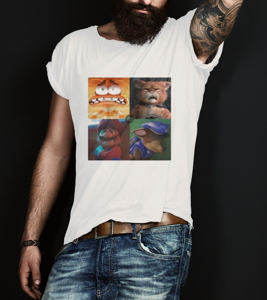 Panic Attack Anxiety Inside Out Puss In Boots Mario Paw Patrol Quartet T-Shirt