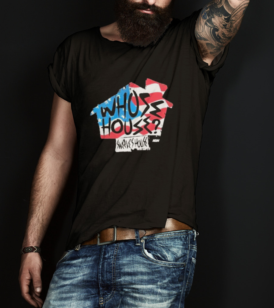 Swerve Strickland Whose House USA Stars And Stripes AEW T-Shirt