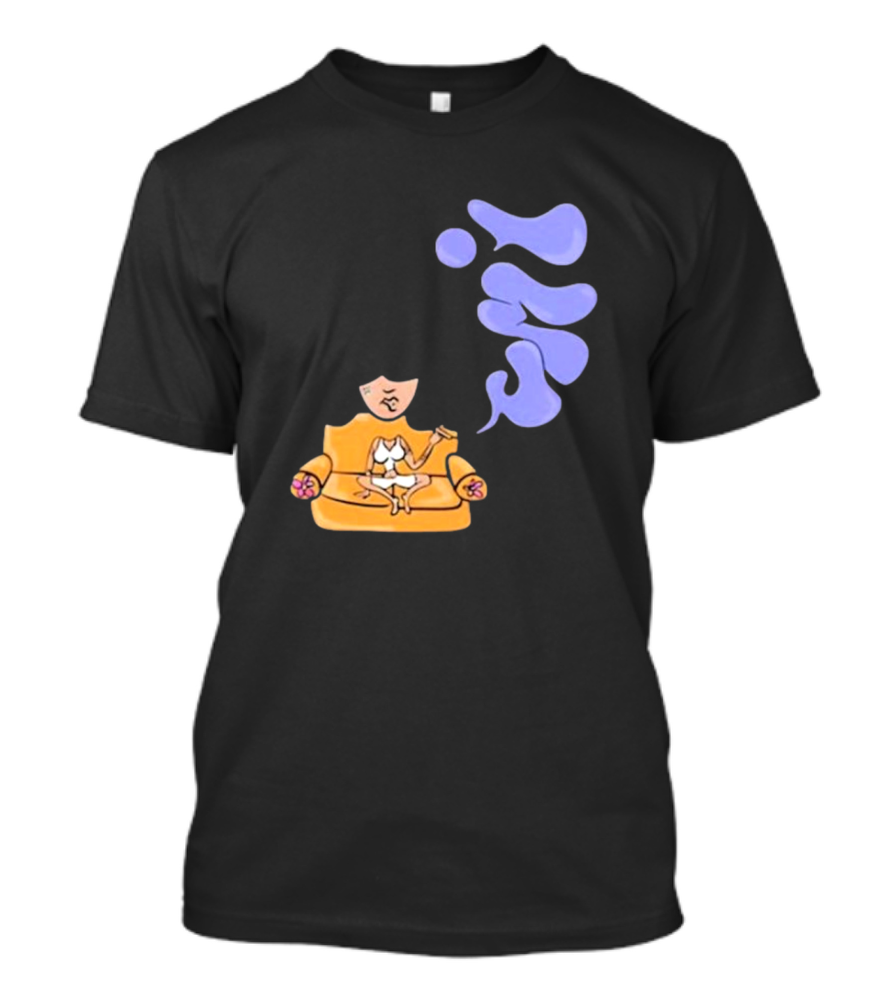 Umi Sitting On Couch With Whoisumi Stylized Smoke T-Shirt
