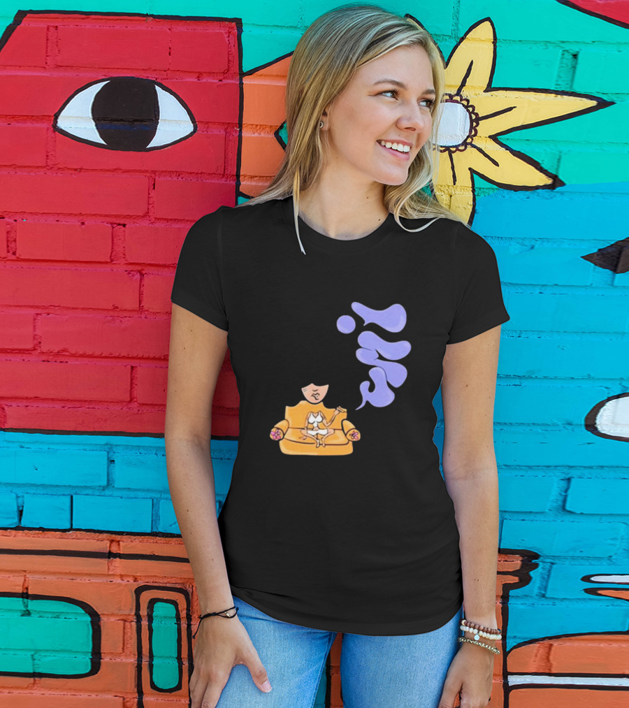 Umi Sitting On Couch With Whoisumi Stylized Smoke T-Shirt