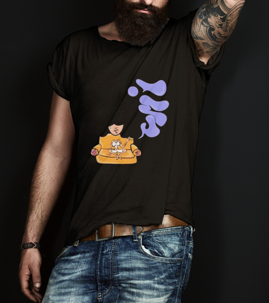 Umi Sitting On Couch With Whoisumi Stylized Smoke T-Shirt