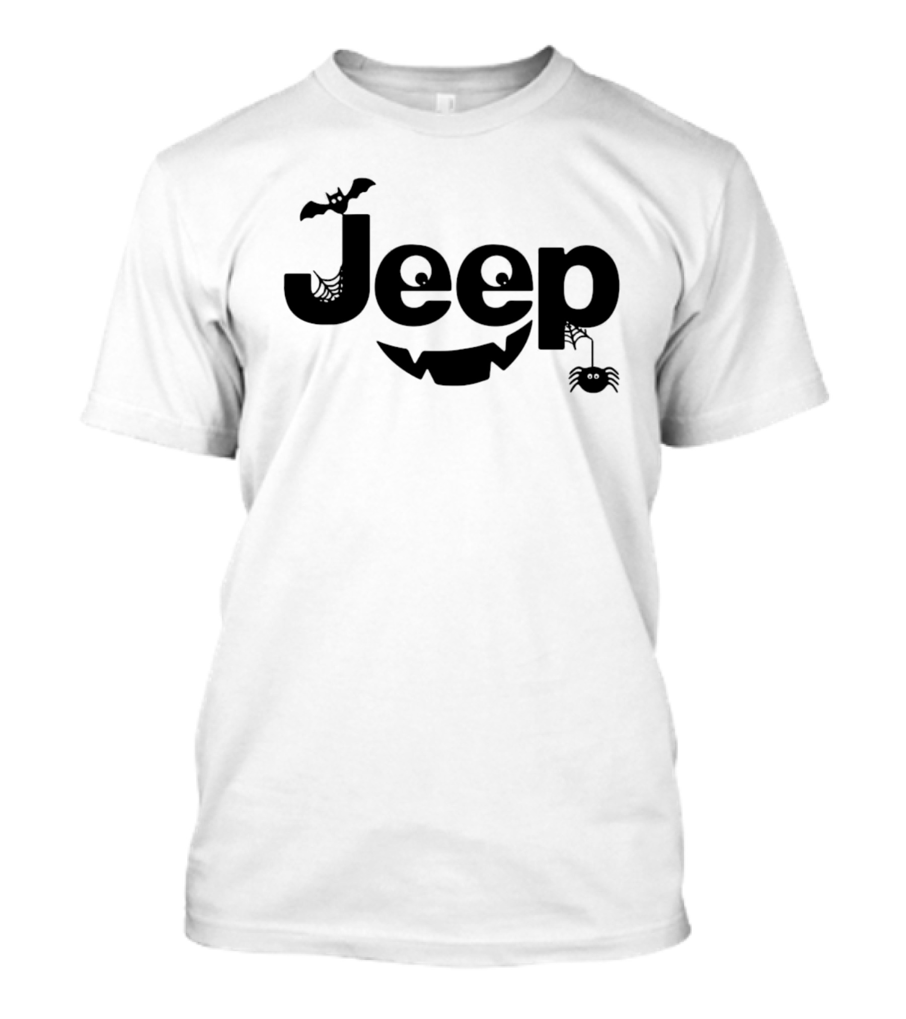 Halloween Jeep Logo With Bat, Spider, And Web Elements T-Shirt