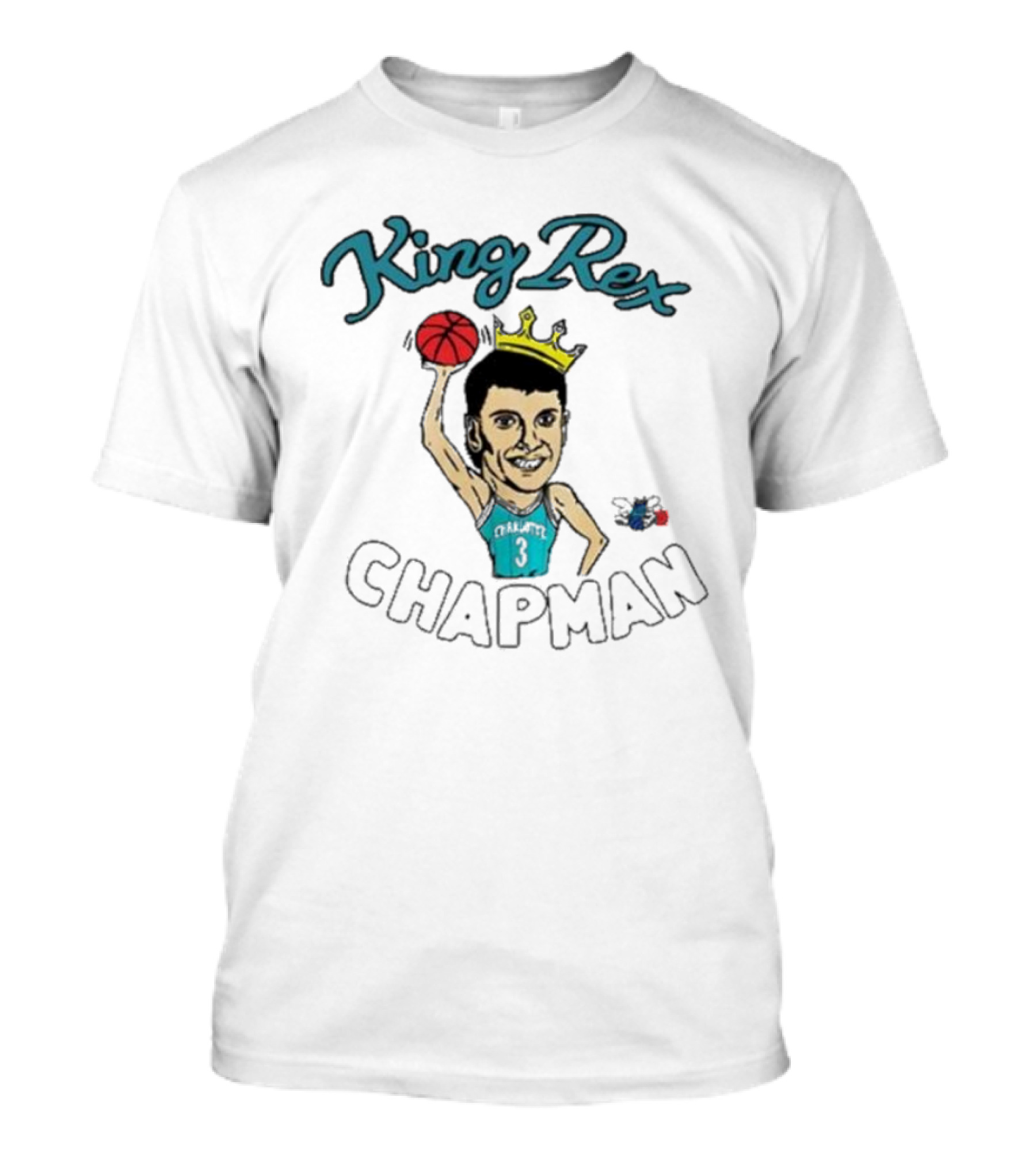 King Rex Chapman Basketball Legend With Crown And Ball In Charlotte 3 Jersey T-Shirt