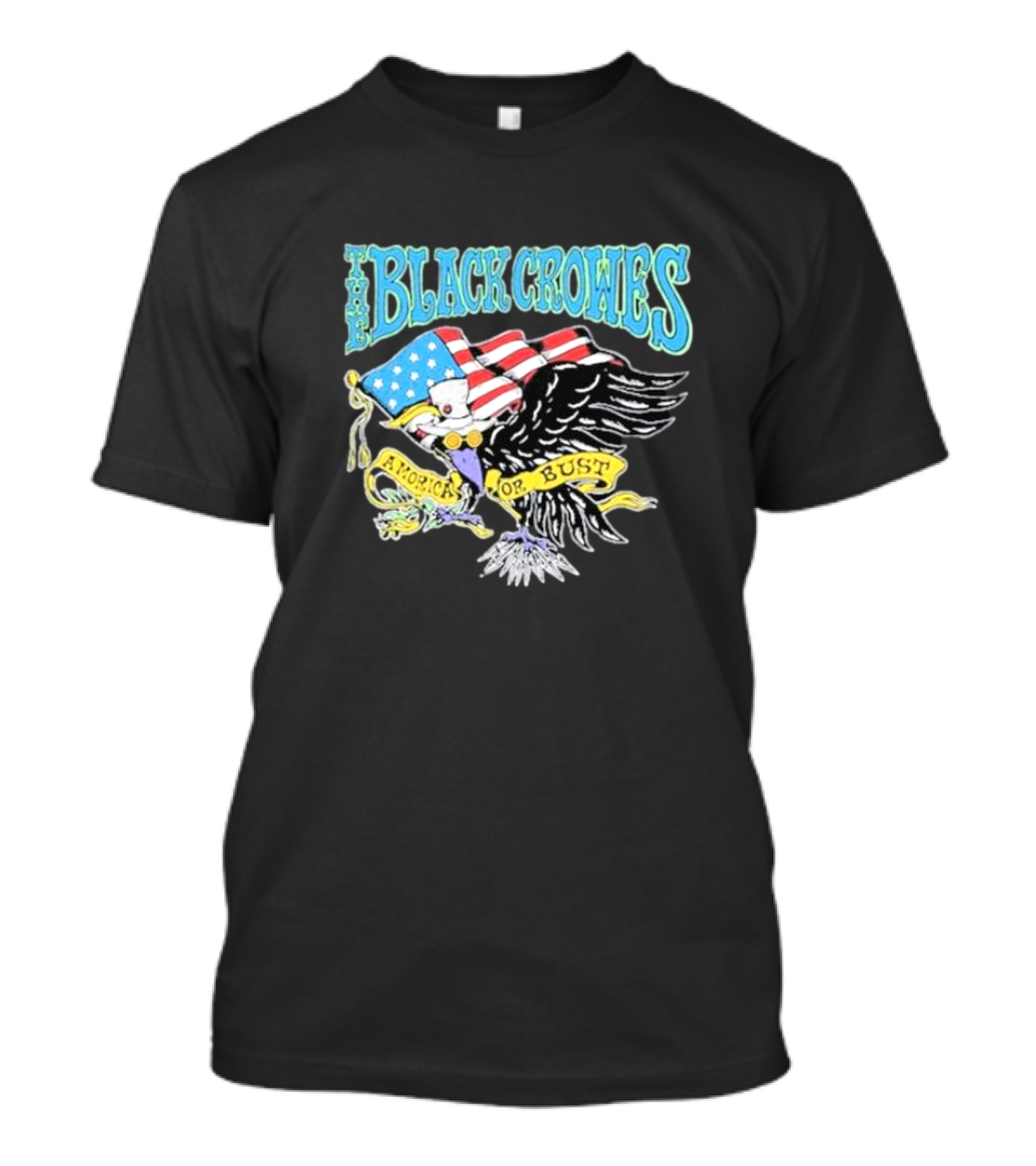 The Black Crowes Amorica Or Bust Eagle With American Flag Wings T-Shirt