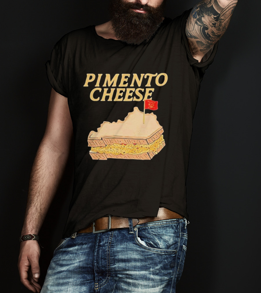 Pimento Cheese Sandwich With Kentucky Shape And Flag T-Shirt