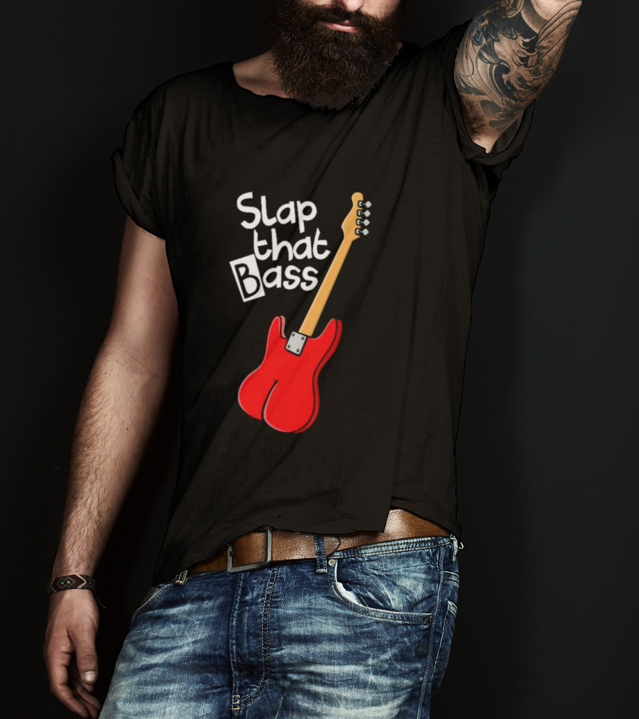 Slap That Bass Red Electric Guitar T-Shirt