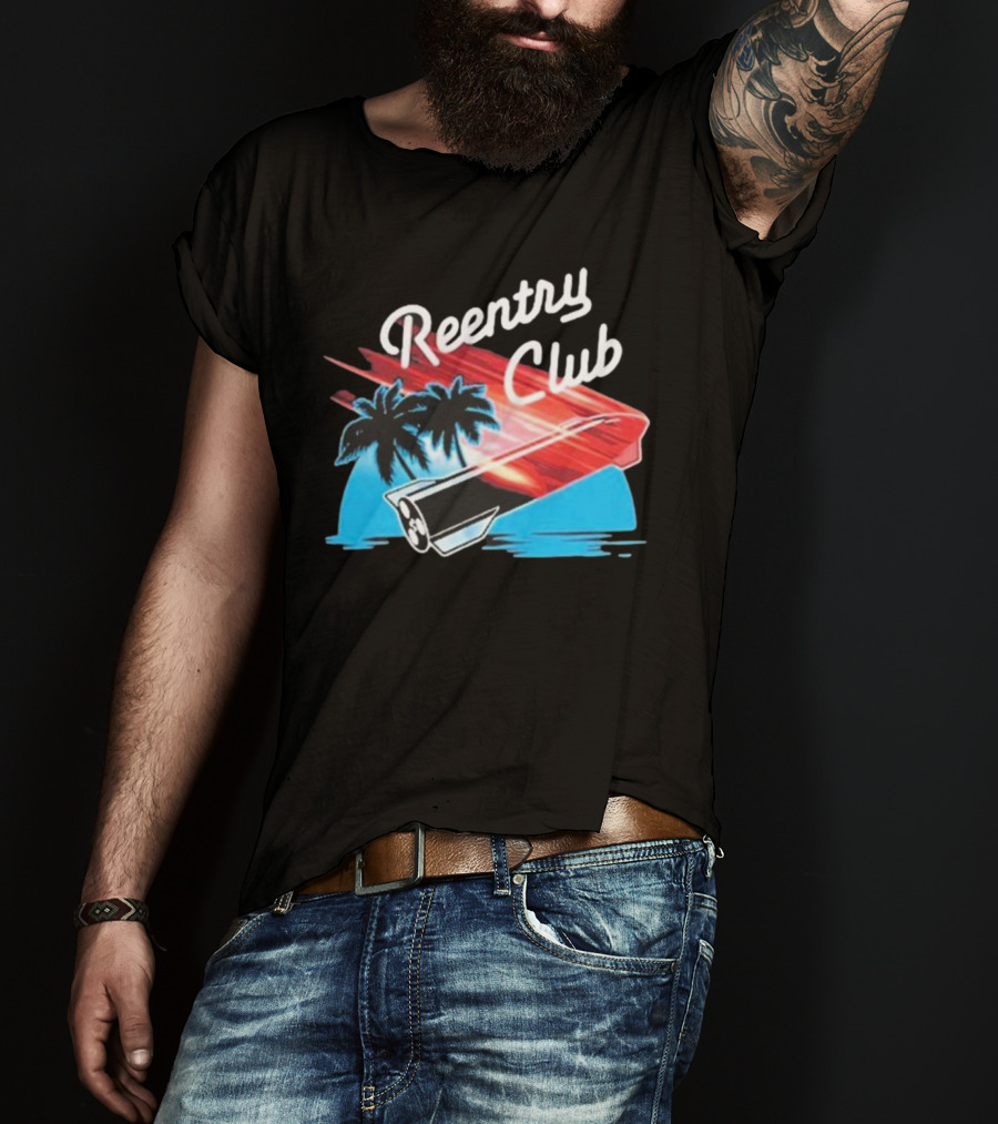 Reentry Club NFS Palm Tree Retro Space Capsule Vibrant T-Shirt