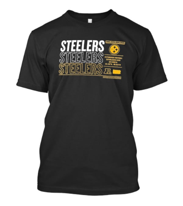 Steelers AFC North Pittsburgh Football Established 1933 Repeat Stats T-Shirt