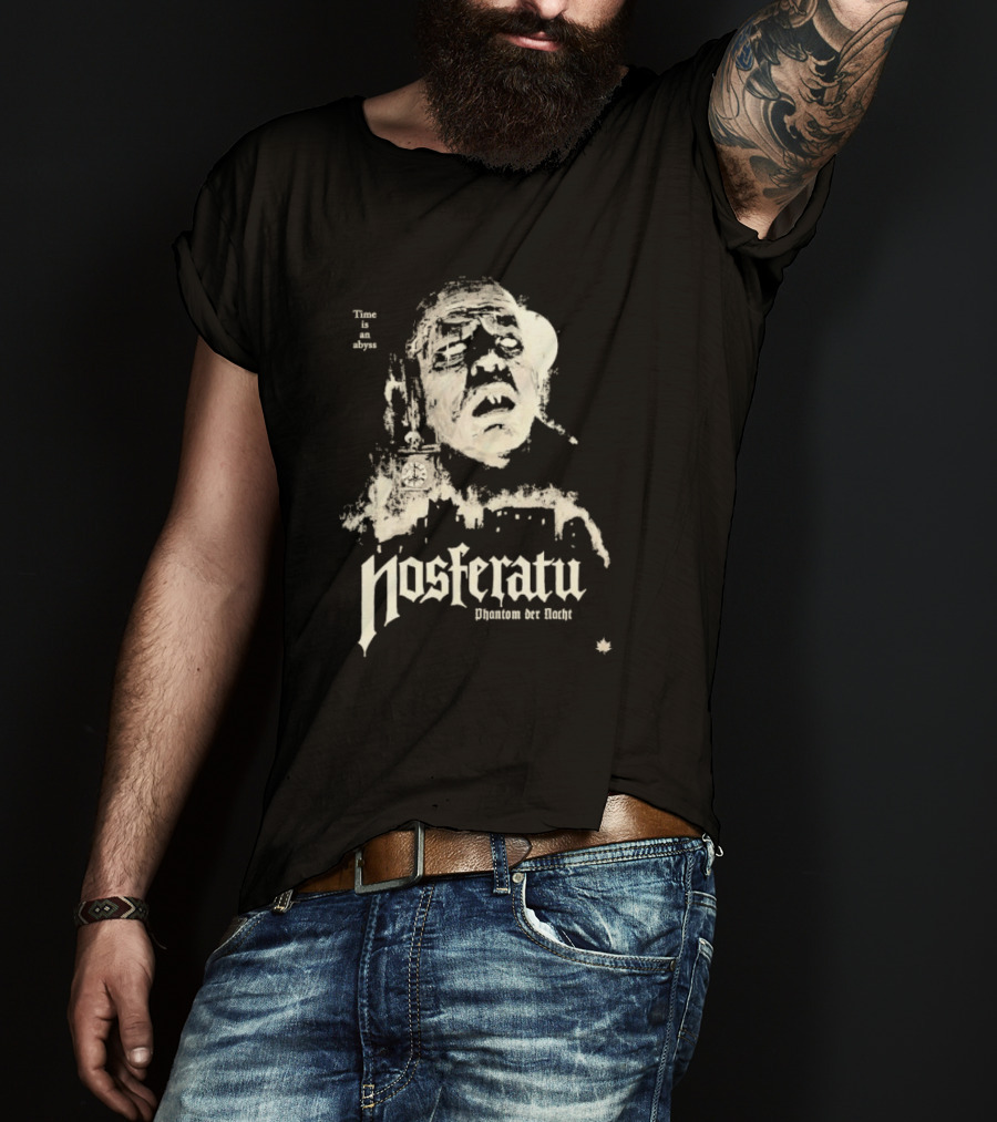 Time Is An Abyss Nosferatu Phantom Der Nacht Black And White Horror T-Shirt