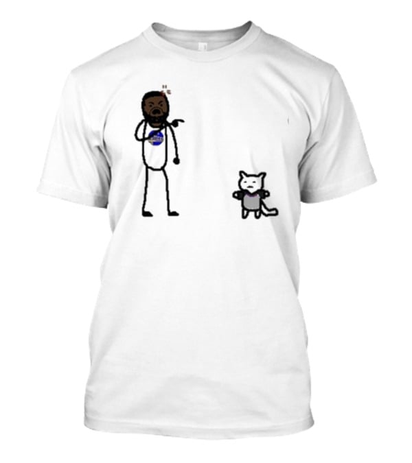 Draymond Basketball Angry Stick Figure With Paint Wearing Cat T-Shirt