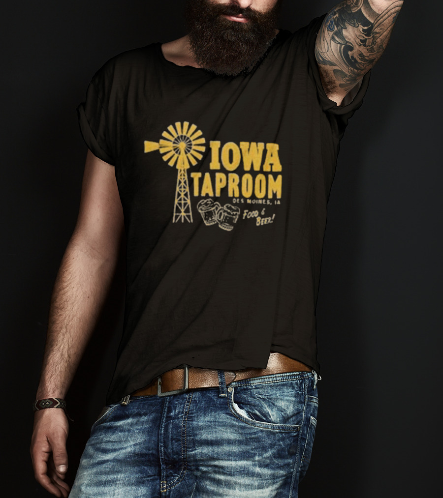 Iowa Taproom Des Moines Windmill Food And Beer T-Shirt