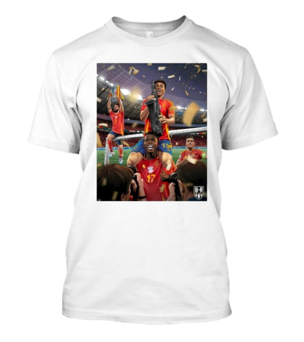 Spain Celebrates Euro 2024 Victory With Players Lifting Trophy In Stadium T-Shirt